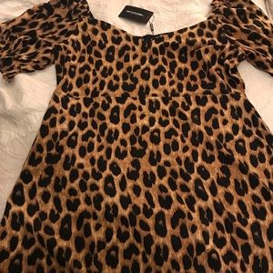 Pretty little thing leopard dress new with tags